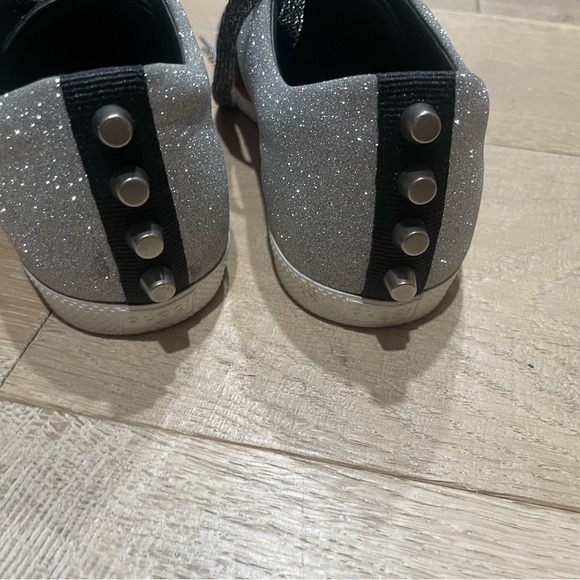 Authentic Gucci silver Glitter Web Sneakers - Picture 2 of 3